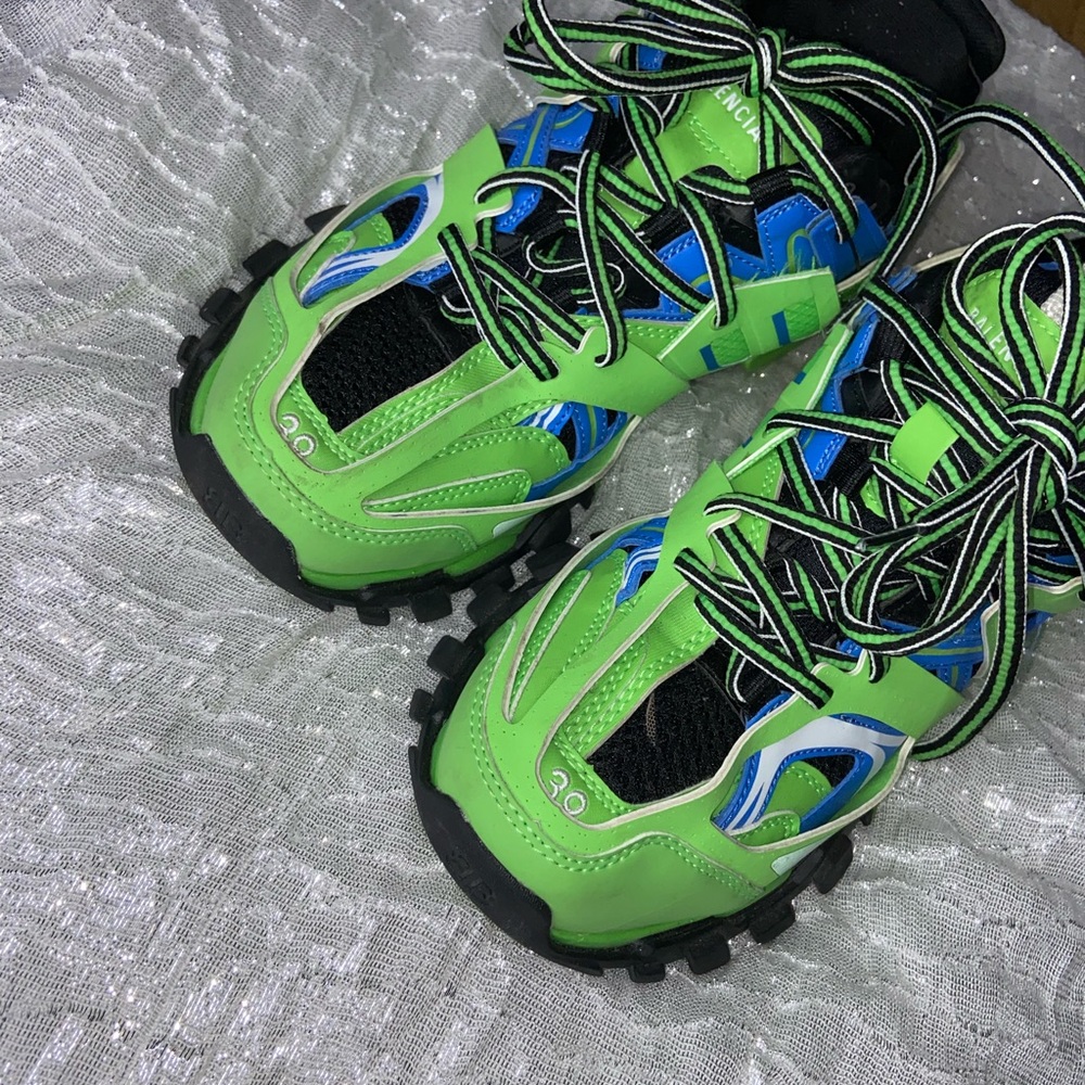 Blue and green Balenciaga's
